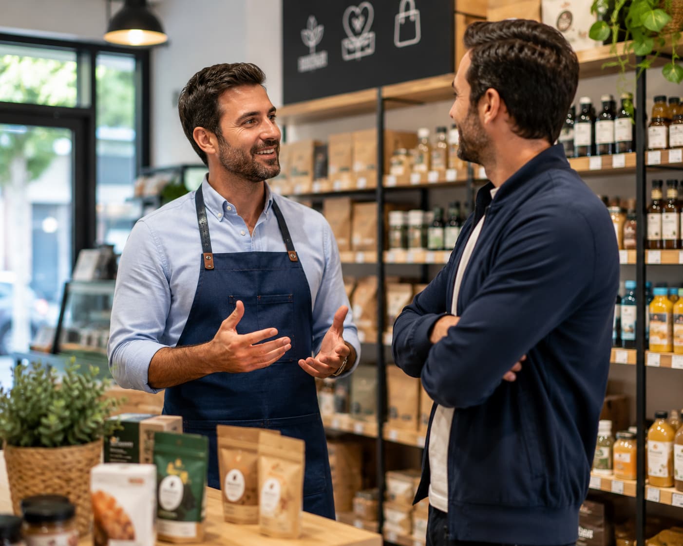 Υποψήφιος επενδυτής συζητά με υφιστάμενο franchisee πριν επενδύσει σε franchise